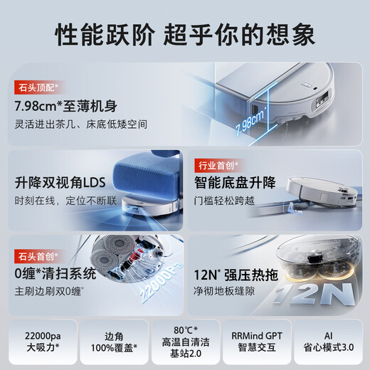 Roborock P20 Ultra Plus sweeping robot, integrated sweeping and mopping, ultra-thin automatic water supply and discharge, home automatic cleaning, mop cleaning and dust collection, P20 Ultra Plus, manual water change, flagship new model