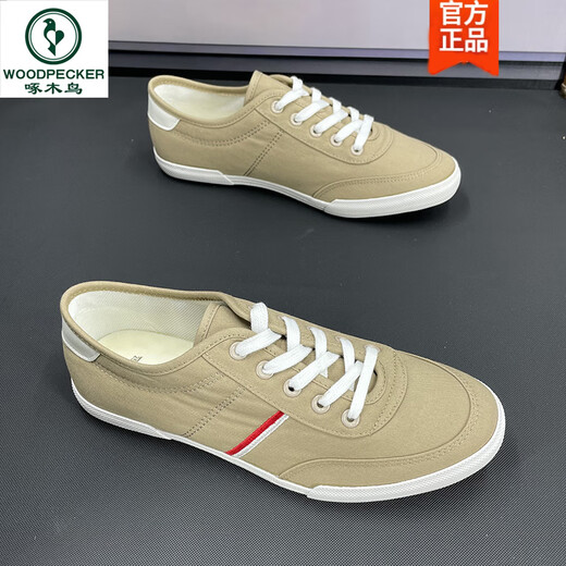 
Woodpecker white shoes summer men's shoes breathable canvas shoes men's Korean style flat white board shoes low top versatile lace-up casual shoes 9272 meters white 38