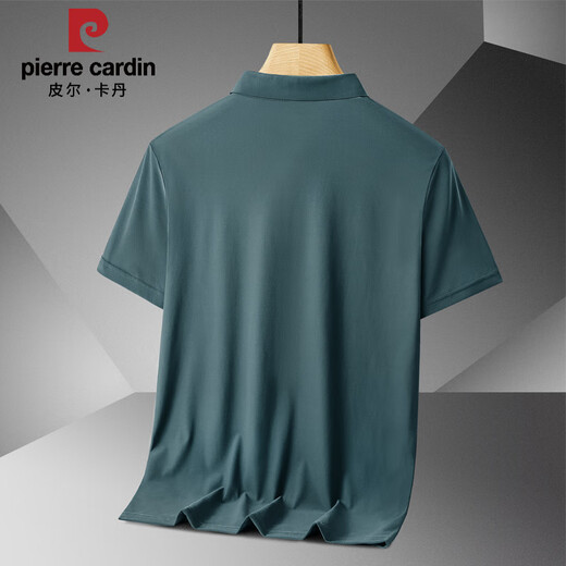 Pier Cardin Daddy Summer Ice Seide Kurzärärmelte T-Shirt für Männer im Sommer mittleren Alters und älteres Polo-Hemd Casual Middle Top 1105 Grau XL für 125-140jin [Jin ist 0,5 kg]