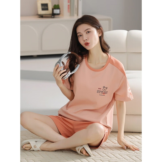 
Condomi Luolis pajamas for women pure cotton women summer pajamas for women pullover pajamas for summer shorts for comfortable casual Z9856 2XL [recommended 140-160Jin [Jin equals 0.5 kg] wear]