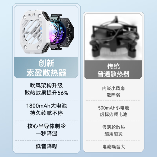 Soying layered heat dissipation architecture mobile phone radiator magnetic back clip live broadcast dedicated ipad tablet patch game wireless charging semiconductor cooling artifact