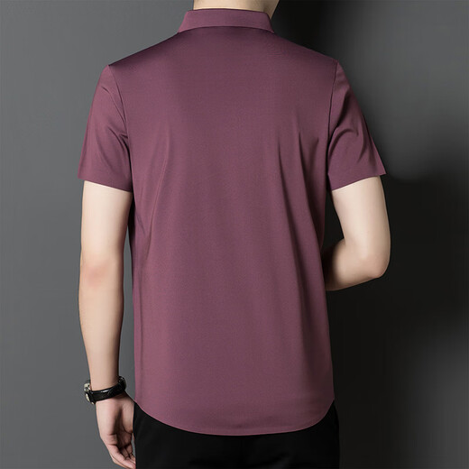 Les tenues de papa haut de gamme de luxe kooshi assistent à la robe de banquet de mariage beau-frère de chemise à manches courtes hommes Men de glace d'été Silk à demi-manche 2xl 180