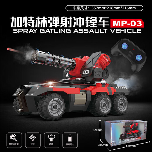 ZPO remote control car six-wheel four-wheel drive heavy transportation RC off-road tank vehicle boy children's toy birthday gift six-wheel heavy-duty remote control truck [Gray] official standard