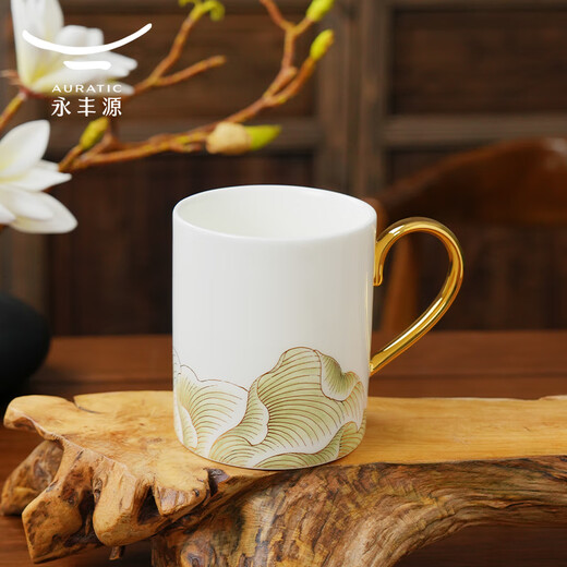 Auratic National Porcelain Yongfengyuan Madam Porcelain Magnolia 350ml Chinese Tea Cup Mug Gift Box Packaging