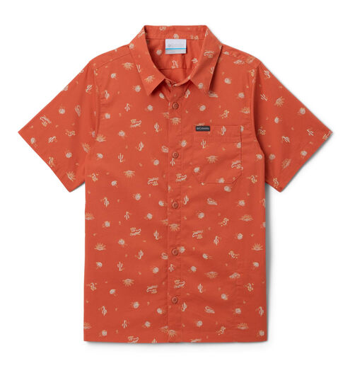 Colombia Boys Rapid Rivers Printed Short Sleeve Shirt, Tuscan Desert, XL Tuscan Desert XL