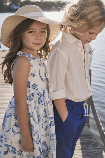 GYMBOReeGymboree Boys and Toddlers Long Sleeve Linen Button-Down Shirt, Solid White, 12 Solid White 12