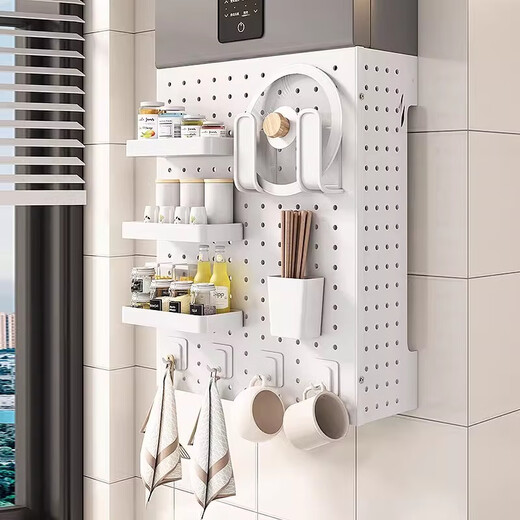 JINGWAN (JINGWAN) Customized Gas Water Heater Covering Baffle Perforated Board No-Punch Cover Pipe Boiler Covering Kitchen Storage Standard Combination Four Hooks Customized Special Photos Non-Refundable