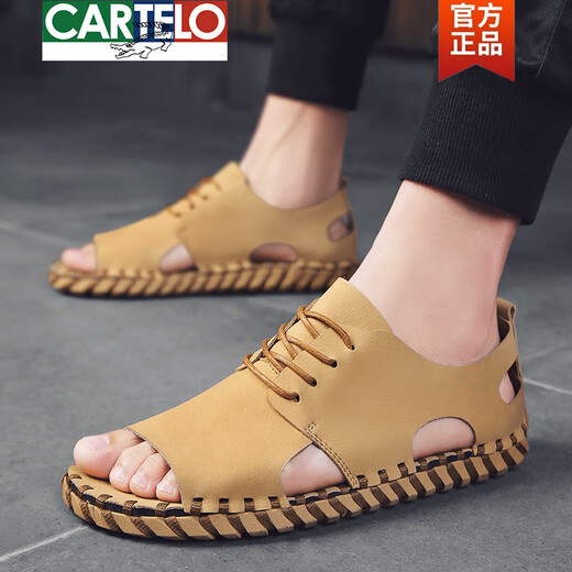 Sandalias de cuero romano de cartelo tendencia de los hombres 2025 Internet de verano Estilo de celebridades de moda