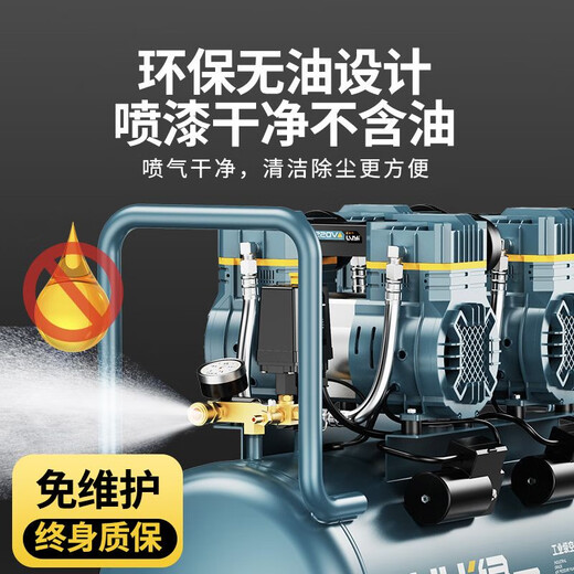 绿一无油空压机气泵工业级空气压缩机小型220V便携木工高压打气泵 大功率3880转/min高端品享受低 无刷智能/秒速上气/安全防爆