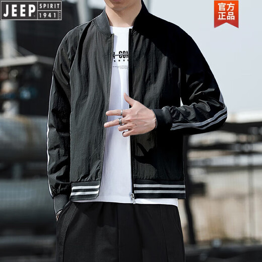 JEEP SPlRlT2025新款男士夏季防晒衣薄款透气休闲百搭外套户外运动棒球领上衣 YCFS-9858白色 S