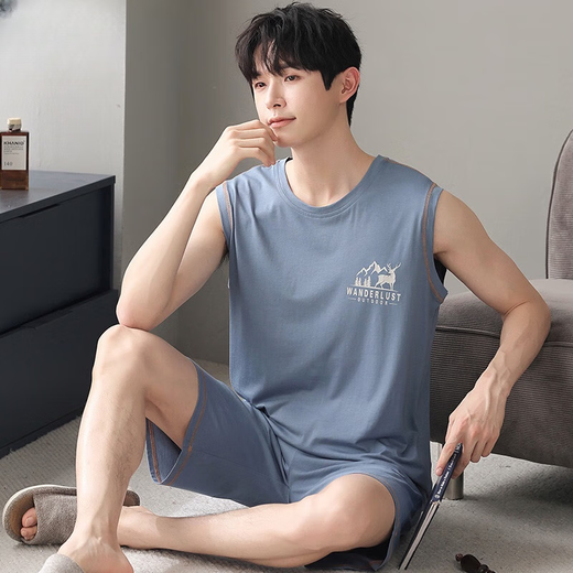 Langsha Pajamas Summer Modal de seda Modal de seda pantalones cortos de chaleco de seda Adolescente de gran tamaño Maneveless Home Clothing 2025 Nuevo F-9207 L Tamaño único