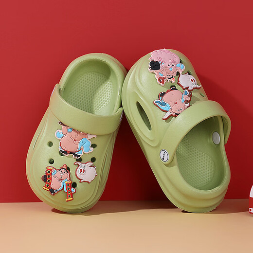 Nezha Naohai Kinderschuppschuppen Mädchen neue Höhlenschuhe Jungen Anti-Schlupfe Soft Sohle Taiyi Real-Person Cartoon Beach Schuhe Schwarz 24 [Größe 38-39]
