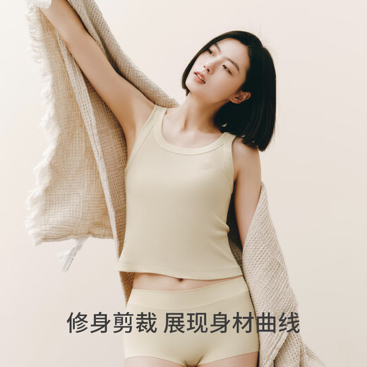 三枪吊带背心女纯棉灯芯罗纹修身显瘦辣妹打底内搭无侧缝一体织2件装