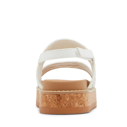 Steve Madden Girls Stroller Sandals, White, 4 Adults White 4 Adults