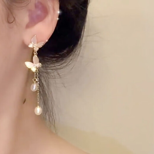 Earrings for women, butterfly long earrings, niche high-end earrings, earrings, earrings, butterfly tassel earrings