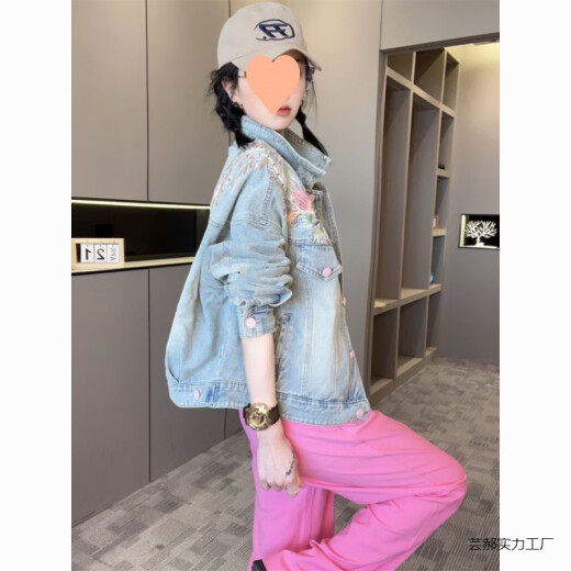 冠贸裴春秋短款牛仔外套2025新款女刺绣中国风女装欧洲站欧货潮上衣芸郝 6189牛仔外套 S 85-100