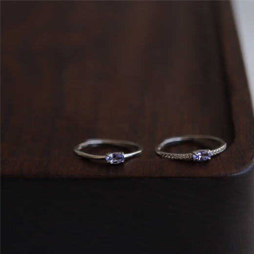 CIBO's new ultra-fine gem ring, stunning blue-purple tanzanite niche design, light luxury, 925 silver, 520 gift for women, minimalist style, adjustable opening