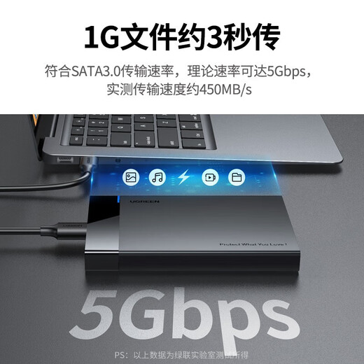 绿联 USB3.0移动硬盘盒 2.5/3.5英寸SATA串口笔记本台式外置硬盘壳SSD固态机械硬盘盒 2.5英寸硬盘盒【USB3.0款】