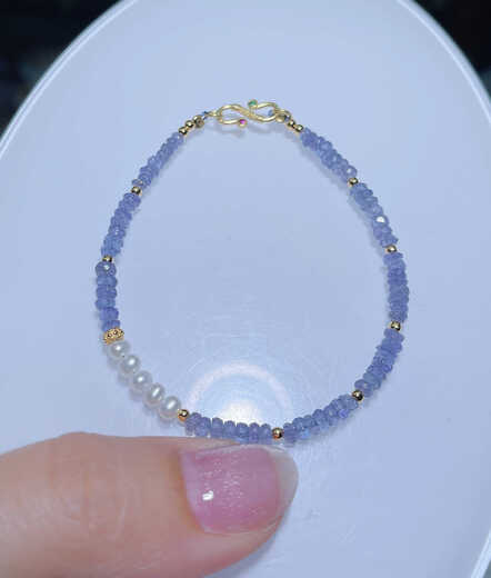 Ally natural tanzanite pearl bracelet for women, fashionable, simple, niche design, high-end temperament, gift, s925 silver