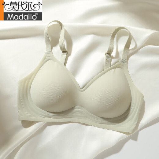 莫代尔无痕裸感内衣女小胸聚拢收副乳无钢圈夏季薄款大胸显胸小美背胸罩 香槟色 M