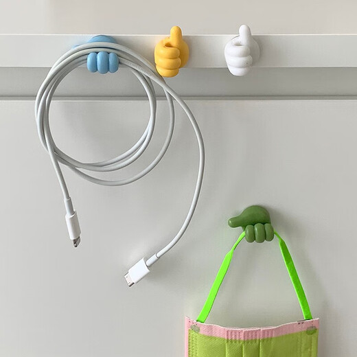 Mozhou Creative Thumb Data Cable Storage Fixed Adhesive Hook Wire Coach Multifinectional Punch-Free Couleur complète 20 Crochet de pouce aléatoire