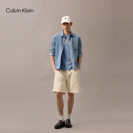 Calvin KleinJeans25春夏新款男士休闲潮流ck字母印花净色纯棉短袖T恤4RB854G