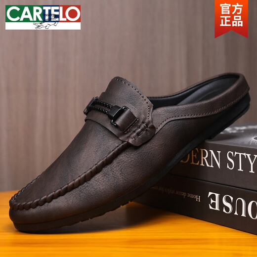 Cartelo 2025 Neue Doudou-Schuhe für Männer im Sommer vielseitige koreanische faule Schuhe Schüler lässige Schuhe vielseitige trendige Herrenschuhe Nicht-Slip D898 Black 41
