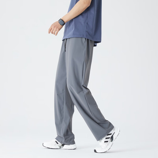 Pantalones rectos de seda de hielo de hielo deportes hombres sueltos para hombres pantalones transpirables de patinaje