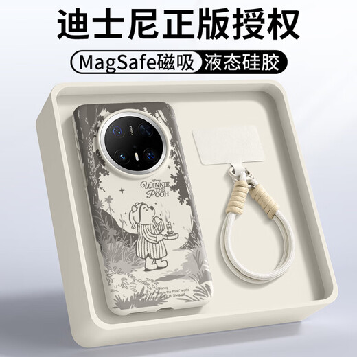 迪士尼（Disney）正版适华为Mate70Pro壳新款Mate60Pro+液态硅胶带绳70ProSN9763 粉白[磁吸]-祈愿蜜林进 华为Mate70Pro
