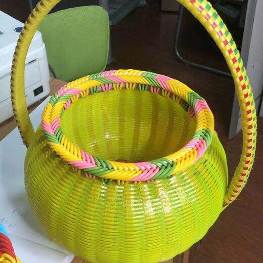 手工编织打包带彩色PET塑钢带篮子背篓塑料带条熟胶硬带 浅蓝色【精品】 4斤