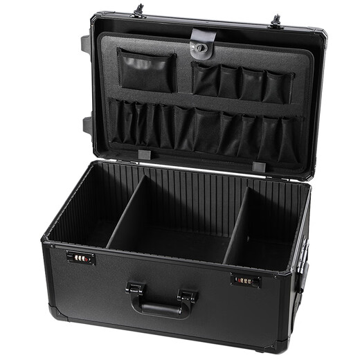 Kezitu Hardware Tool Box Trolley Tool Bag Multifunctional Plumber Repair Tool Kit Installation Home Appliance Tool Box Bag Black Universal Wheel + Tool Plate + Partition