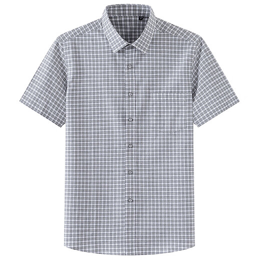 Gy Yagel Summer Off-White Cotton Plaid Small Plaid Shirt à manches courtes pour les hommes à demi-manche à manche Classic Plaid F983 L 40