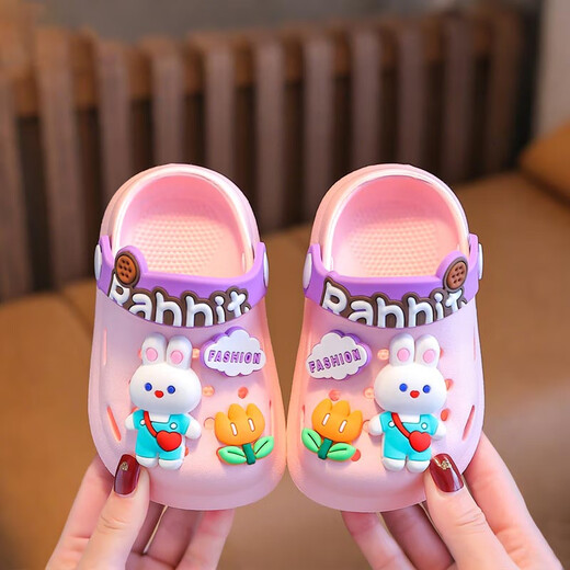 Hao'e Kindersandalen Mädchen Höhlenschuhe für Kinderhöhlenschuhe für den Sommer Strand in der Innenräume Baby Baby Baby Baby Baby Baby Rosa Einschicht weicher Sohle Sohle -Loch -Schuhe 14,5 150 mm für 2223 Größen geeignet