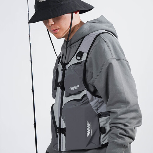 Summer 2025 new outdoor multi-pocket vest for fishing, mountaineering and cycling, four-season multi-functional men's and women's work vest, gray, one size fits all