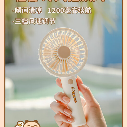 IZW2025 cute Kapibala fan with high appearance and convenient handheld outdoor mini USB charging small fan 9221K See details