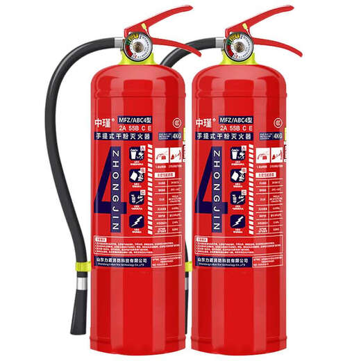 魔阀壳干粉灭火器商用4公斤家用店用4kg车用12358kg消防灭火器材 6kg 干粉 2个6kg灭火器+箱