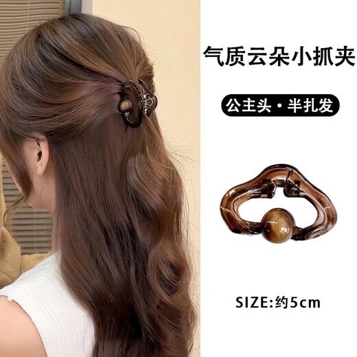 Amber small size grabber female high-end half-tied hairpin for the back of the head 2025 new style side bangs clip headwear Kazu cloud grabber 5cm 1 piece