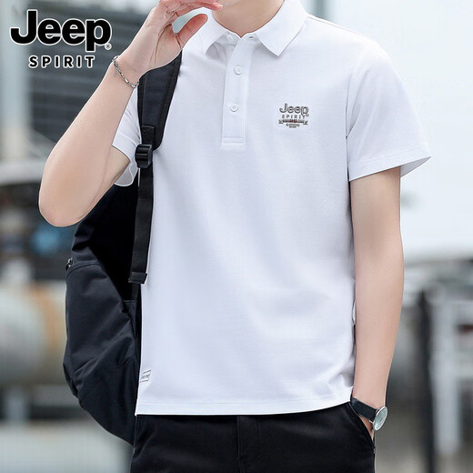 JEEP SPIRITJeep Jeep camiseta de manga corta para hombre novedad de verano camiseta deportiva suelta solapa polo casual transpirable para hombre 7027 verde militar talla única l