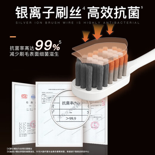 舒客【肖战同款买3送2】宽头炭丝牙刷火山炭软毛偏硬祛黄新老随机2支