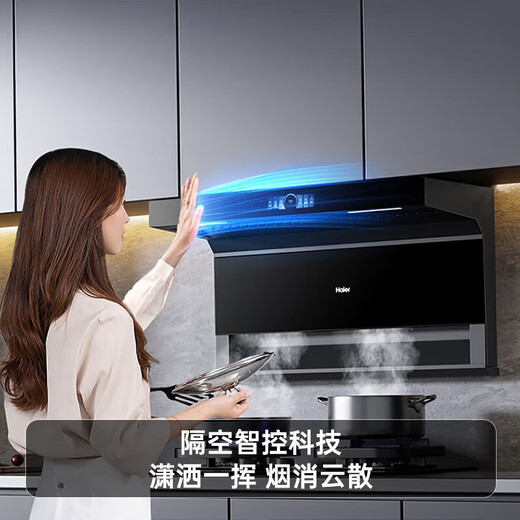 海尔变频抽油烟机燃气灶具套装顶侧双三吸抽油烟机家用静音31立方超大吸力热熔自清洁7字型759ud 【补贴1】25年新款顶配31m³烟机EC759UD