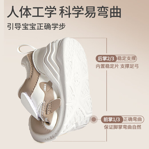 Shepherd boy [Clearing] Baby Toddler Shoes Spring and Autumn Women's Soft Sole Baby Toddler Shoes Functional Shoes Boys Leather Surface Anti-Slip Step Front Shoes Yunmika 8588 (Comfortable Double Net) 17 Shoes Inner Length 13.0cm/ Suitable for foot length 12.5cm