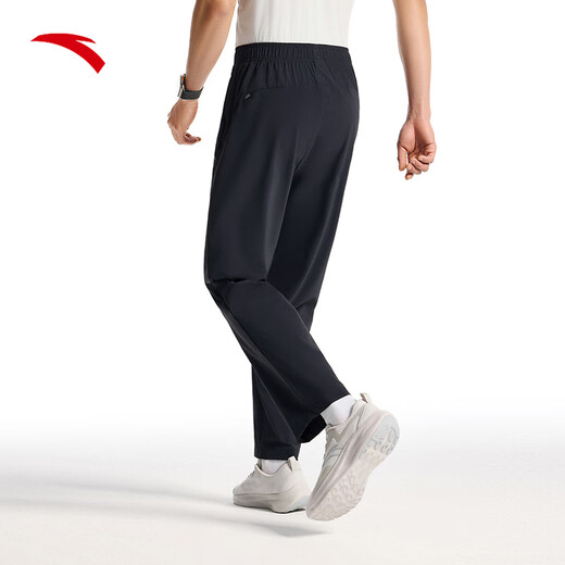 Anta (Anta) Master Taille Sporthose, Männerschuh-Sonnenschutzhosen, Eisseide gerade Bein Casual Hosen, für DAD 152527528 [Master Taille] Cold Black-3 L (männlich 175)
