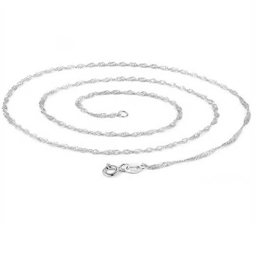Fat Donglai's same style pt950 platinum necklace women's plain chain 18 baby's breath necklace clavicle chain box chain matching hanging baby's breath chain 45cm
