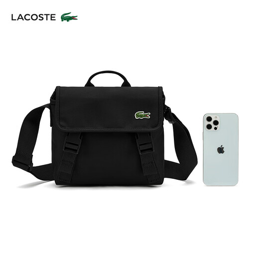 
LACOSTE French crocodile men and women same style 25 spring and summer new fashionable simple postal bag NU4865NE 000/black