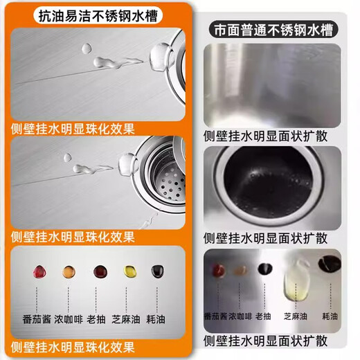 JOMOO JOMOO stainless steel kitchen sink dishwashing basin large single-slot under-counter basin dishwashing sink household 55*45CM-nano silver large single-slot丨extension basket+