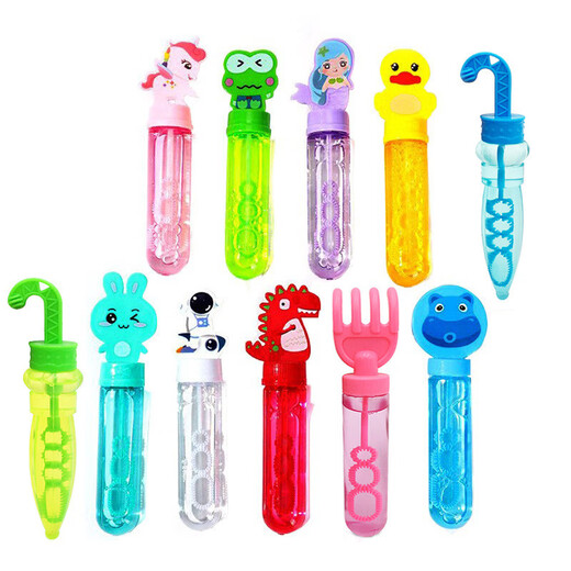 Children's bubble stick with water Children's bubble blowing hand stick toys bubble water wholesale stalls and street stalls park ground push [cartoon bubble stick] 1 random style