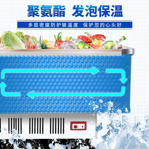 南凌（Nanling）冰柜展示柜卧式商用冰柜超市岛柜冷藏柜冷冻柜点菜配菜海鲜冻肉超低温速冻冷柜 880升【2600*900*865mm】双压缩机