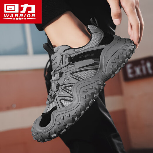Warrior dad shoes men versatile casual men's shoes sports running shoes men 3891 gray/black 40