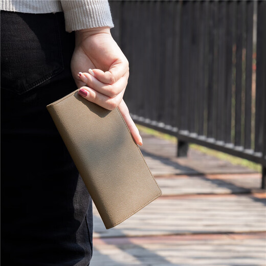 Hanatora Huahu Bolsa de billetera larga japonesa Bolsa de cuero de cuero genuino Hombres y mujeres NUEVOS GRAN CAPLACIÓN GRANDE GRIS