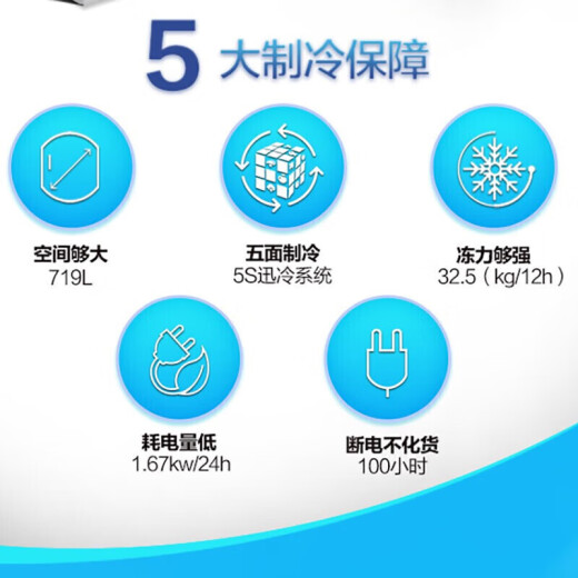 HAIER (Haier) Congelador sin congelador para el uso del hogar de más de 300 litros y el congelador completo de gran capacidad completa NUEVO NUEVO NEVELO ENCENDIDO ENCENDIDO ULTRA POTERMA ALTRA LOW Subsidio de congelador rápido 20% 719L Control de temperatura electrónica [menos 38 grados Celsius] Longitud 1.86 metros